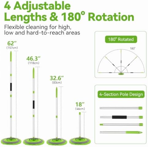 62" Car Wash Brush with Long Handle, 6Pcs Car Wash Kit Exterior