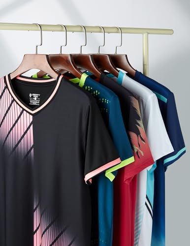 5 Pack Men's Quick Dry Athletic V Neck Gym Workout T Shirts