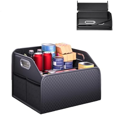 Car Trunk Organizer and Car Storage,Collapsible Multi-Compartment Car Organizers, Waterproof Foldable Luggage Bag with 4 Pockets，Suitable for Any Car