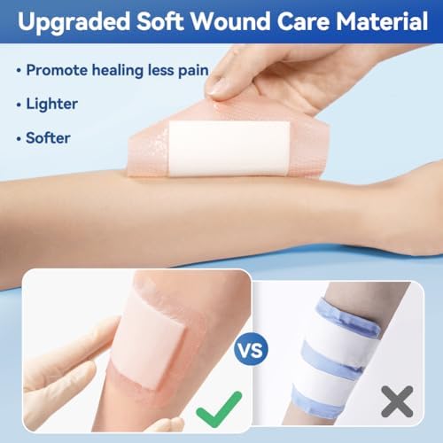 Silicone Super Absorbent Wound Dressings - Gentle Adhesive Bandages with Ultrasorb Polymer,Heavy Exudate Wound Care Pads 6"X 6" 10 Packs