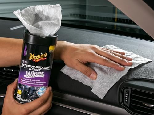 Quik Interior Detailer Wipes G13600, 6 Pack of 30 Count, 180 Total, Dashboard and Trim Cleaner for Leather, Vinyl, Rubber, Metal, LCD, Navigation Screens, Non-Greasy Touchups