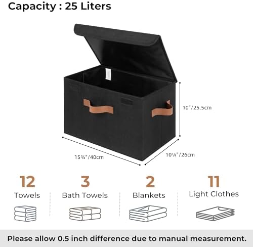 Memory Keepsake Storage Box, Fabric Storage Bins with Lids