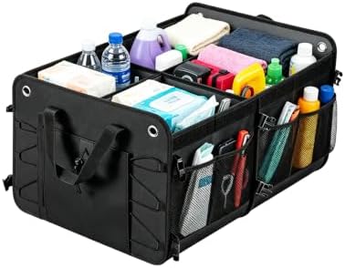 Sturdy heavy duty trunk organizer for suv and Cars Large Capacity Black