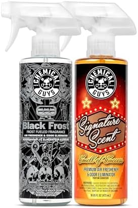 AIR_302 Black Frost Scent and Signature Scent Combo Pack, Great for Cars, Trucks, SUVs, RVs, Home, Office & More (2-16 Fl Oz Items)
