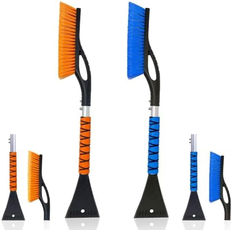 27" 2 in 1 Ice Scraper for Car Windshield and Car Snow Brush 2 Pack