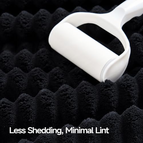 Black Bath Towel Set of 2, 31 x 63 in, Soft and Highly Absorbent, Lightweight Microfiber Towels for Bathroom, Gym, Hotel and Spa