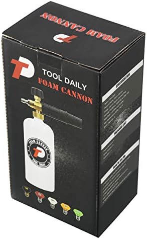 Foam Cannon with 1/4 Inch Quick Connector 1 Liter, 5 Nozzle Tips
