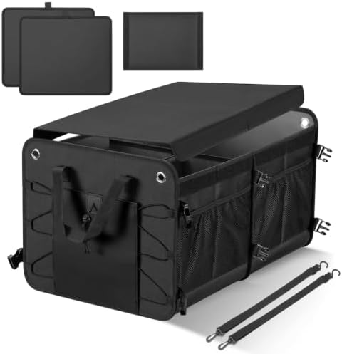Sturdy heavy duty trunk organizer for suv and Cars Large Capacity Black