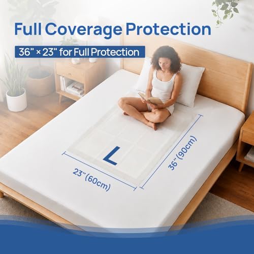 Disposable Bed Pads 23" x 36", Super Absorbent Pee Pads, 100 Count