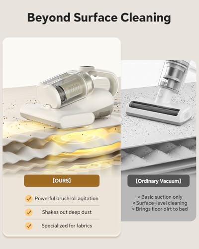 Mattress Vacuum Cleaner, 20000Pa Bed Vacuum with 253.7nm UV-C Light