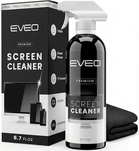 Screen Cleaner Spray Kit (Streak-Free) TV Screen Cleaner for Smart TV, Lcd, LEd, Oled | Computer Screen Cleaner Spray and Wipe Microfiber Cloth - TV, Monitor, Laptop, iPad, Car - 6.7oz 1 Pack