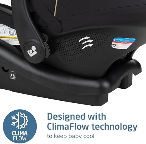 Mico Pro Baby Infant Car Seat with Base, Ventilated Chair, Soft Headrest Pad, Easy-Install Latch, Adjustable Belt Guide, 3-Position Base, Stroller-Ready, 4-30 lbs, up to 32 in, Sea Shadow
