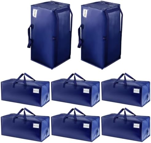 8 Pack Heavy Duty Moving Bags with Backpack Straps, Zippers & Handles, Extra Large Packing Bags for College Dorm Essentials, Moving Supplies Alternative to Cardboard Moving Boxes