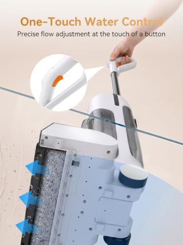 D90 Cordless Wet Dry Vacuum Cleaner, Vacuum and Mop for Hard Floor, Sticky Messes and Pet Hair, Self-Cleaning, 2100 RPM Anti-Tangle Brush Roll, Dual Tanks, Up to 35 Mins Runtime, White