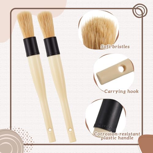 4 Pack Parts Cleaning Brush Home and Auto Use,Boar Bristle