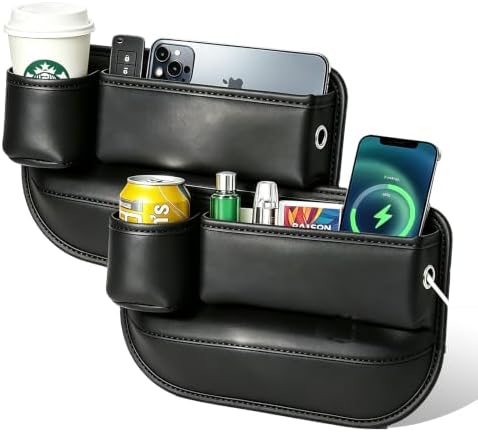 2 Pack Car Leather Cup Holder Gap Bag