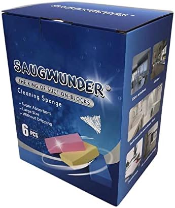 Super Absorbent Sponge Durable Stuff PVA Sponge Box High Water Absorbability Use in Car Boat Kayak After Shower Pick up Liquid Like Vacuum Cleaning Supplies (6 Blue Suction Sponges/Saver Pack)