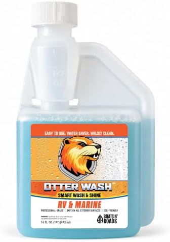 Otter Wash 16 oz Rinseless Car Wash Concentrate, 16 Washes per Bottle | Smart Wash & Shine, Built-In Gloss Enhancer, No Hose or Bucket, Scratch-Free on Paint, Glass, Vinyl & Trim, Made in USA