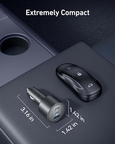 167.5W Max 3-Port Ultra-Compact USB C Fast Charging Car Charger