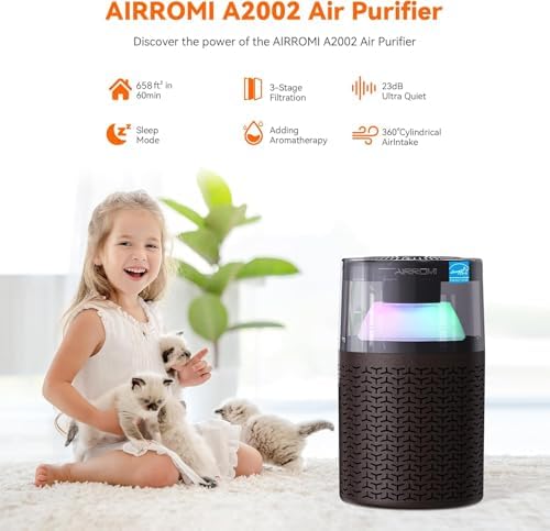 Air Purifiers for Quiet Bedroom Home Pets Smoke Dust,660 ft², Tan