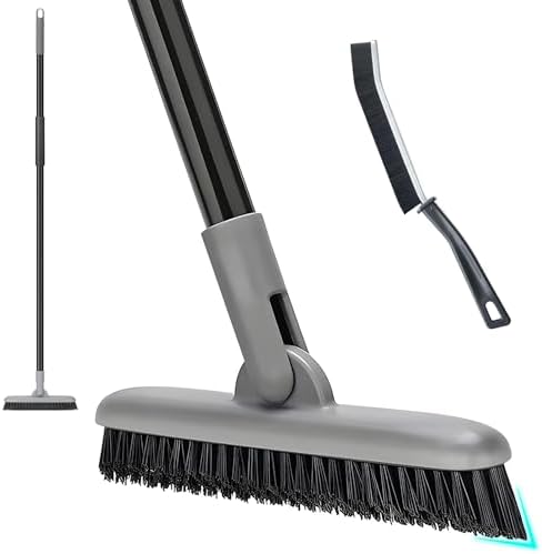 Grout Brush with Long Handle, 49'' Tile Cleaner Tool for Shower, Floors Scrubber for Bathroom Cleaning