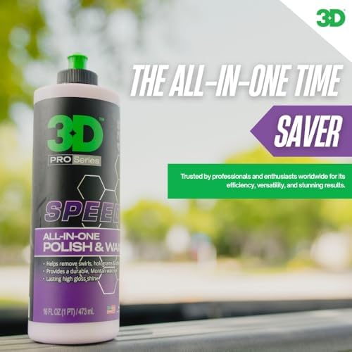 Speed All-In-One Polish & Wax – Scratch & Swirl Remover, Clear Coat Safe Paint Sealant – High Gloss Finish, Easy Application – 16oz – Made in USA