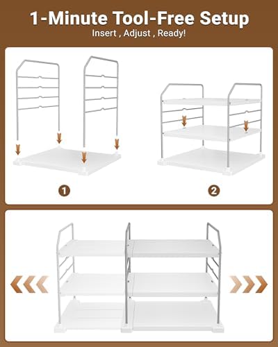 3-Tier Cabinet Organizer, Expandable Shelf for Foil & Wrap Boxes