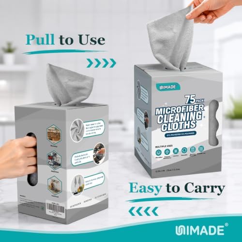 Microfiber Cleaning Cloth, 75 Sheets Microfiber Towels for Cars