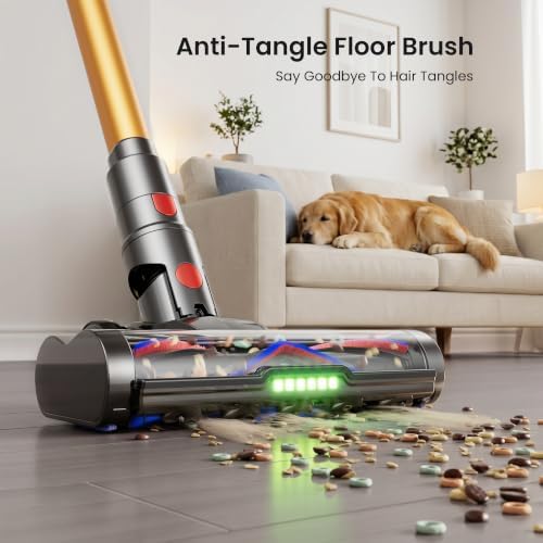 Cordless Vacuum Cleaner, 650W 60Kpa 70Mins Cordless Stick Vacuum with Hurricane Mode, 1.8L Cup, Anti-Tangle Vacuum Cordless, Self-Standing Vacuum Cleaners for Home Pet Hair Carpets