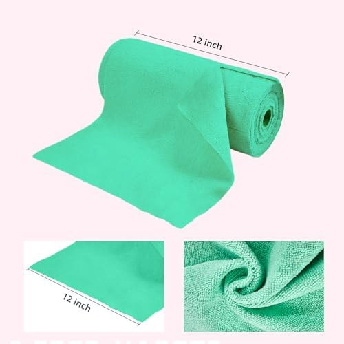 Microfiber Cleaning Cloth Roll - 85 Pack, Tear Away Microfiber Towels, 12" x 12", Reusable, Washable, Streak Free, Ultra Absorbent Dish Rags for Car, Home, Garage or Shop (Green)
