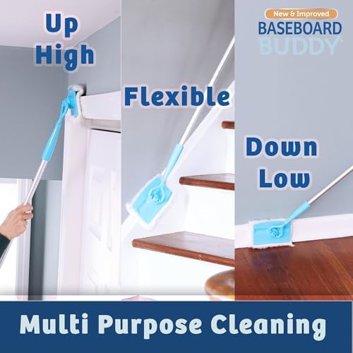 Lightweight Home Cleaning Essential, Perfect for Baseboards, Moldings & Walls, Glide & Wipe Trapping & Locking Dirt & Dust | As Seen on TV, (1 & 3 Reusable Pads)