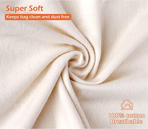 Cotton Breathable Dust-proof Drawstring Storage Pouch Bag (Pack 3 M)