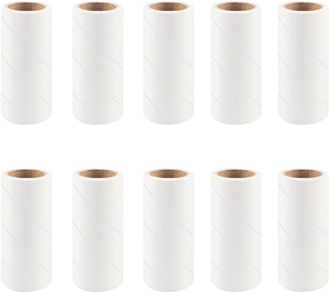 300 Sheets Mini Lint Roller Travel Size Refills, Reusable Pet Hair Remover Refills, 10 Roller Refillable Portable Lint Roller for Clothes