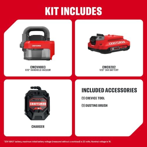 V20 Handheld Car Vacuum with Battery and Charger (CMCVH003D1)