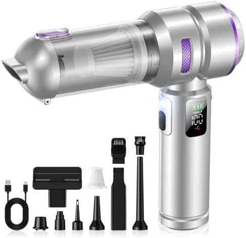 Car Vacuum Portable Cordless, 28000PA 4-in-1 Mini Vacuum