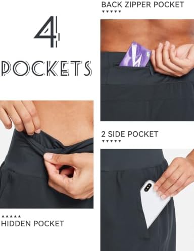 Women's 5" Workout Running Shorts with Liner Quick Dry Athletic