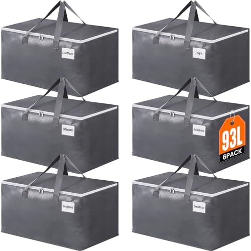 Large Moving Bags, Storage Bags, 93L-6 Pack