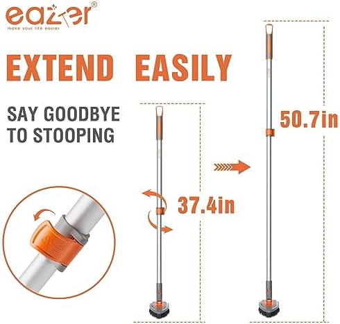 4-in-1 Long-Handled Tub Scrubber-Versatile Bathroom Cleaning Brush with Shower Scrubber-Ideal Shower Cleaner Brush for Efficient Cleaning-Long Handle Scrub Brush for Shower, Tub, and Bathroom