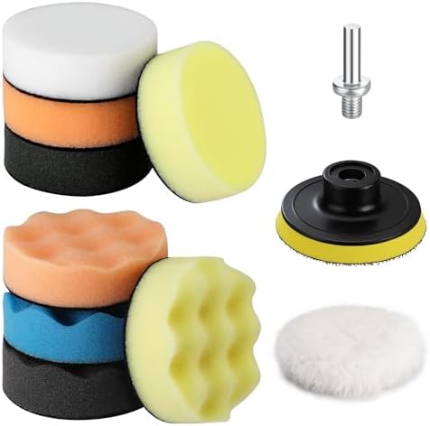 WORKPRO 3 Inch Drill Buffing Pad Kit - 11 Pcs Car Foam Polishing Pads Set