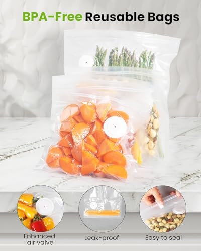 Vacuum Sealer for Food with Visible Water Tank, 30 Reusable Bags
