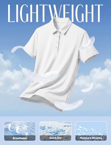 Women's Golf Polo Shirts Short Sleeve Collared Shirt 4-Button Tops