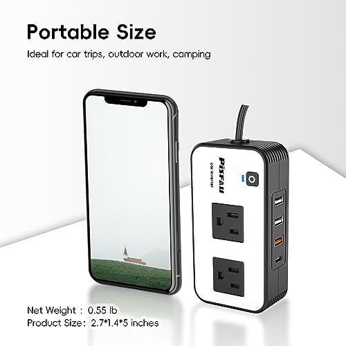 200W Car Power Inverter - DC 12V to 110V AC Car Plug Adapter Outlet