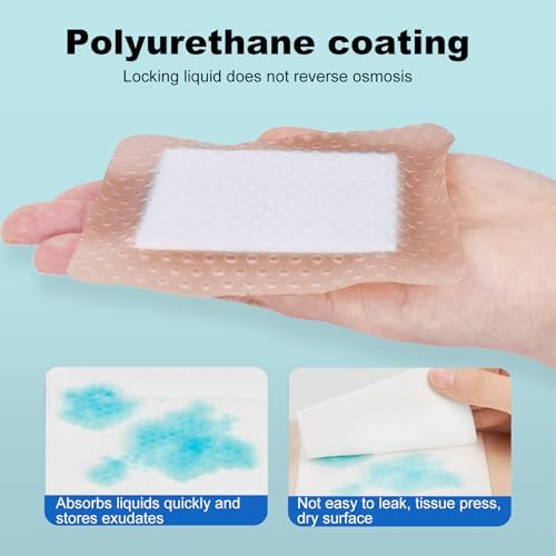 20Pcs Silicone Foam Dressing 4x4 Gentle Border, Waterproof Silicone Bandages for Wounds Care, Bed Sore Patches, Super Absorbent Wound Dressing, Self Adhesive Pressure Sore Pads