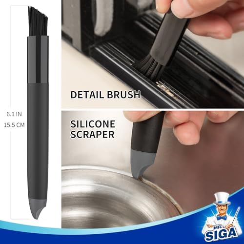 Grout Cleaner Brush Set, Detail Cleaning Brush Set for Tiles, Sinks, Drains, Grout Brush for Edge, Crevice Cleaning (Pack of 2)