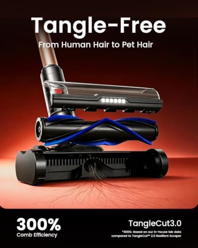 Cordless Vacuum Cleaner, 580W 50KPa Self-Standing Stick Vacuum with 65-Min Runtime, Anti-Tangle Brush, 1.8L Large Dust Cup, Lightweight Vacuum Cleaners for Home Hardwood Floor Carpet Pet Hair