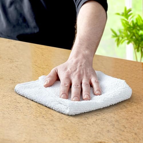 Bar Towels (Pack of 60) Size 14x17 Inches – 100% Cotton, Absorbent and Reusable Cleaning Rags, Multipurpose Cleaning Towels, Terry Cloth Rags, Durable Shop Rags (White)