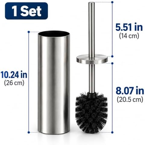 Toilet Brush and Holder Set, Stainless Steel 304 Toilet Bowl Brush