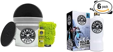 Chemical Guys HOL133 & EQP_310 Ultimate Scratch-Free Detailing Bucket Car Wash Kit with Max Foam 8 Foam Cannon (Works wi