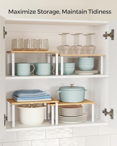Cabinet Organizer Shelf, Set of 4 Spice Rack, Kitchen Storage