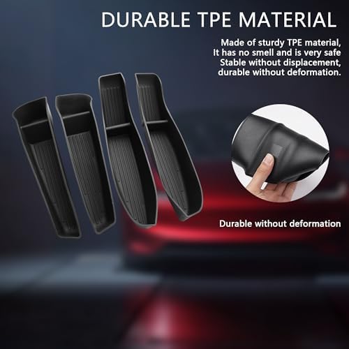 4PC Car Door Organizer Tray for Tesla Model Y Juniper 2026 2025